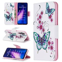 Peach Butterflies Leather Wallet Case for Mi Xiaomi Redmi Note 8
