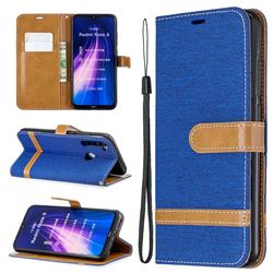 Jeans Cowboy Denim Leather Wallet Case for Mi Xiaomi Redmi Note 8 - Sapphire