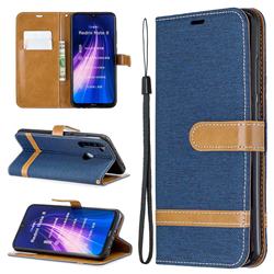 Jeans Cowboy Denim Leather Wallet Case for Mi Xiaomi Redmi Note 8 - Dark Blue