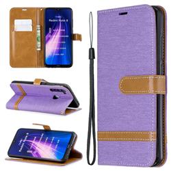 Jeans Cowboy Denim Leather Wallet Case for Mi Xiaomi Redmi Note 8 - Purple