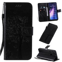 Embossing Butterfly Tree Leather Wallet Case for Mi Xiaomi Redmi Note 8 - Black