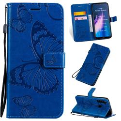 Embossing 3D Butterfly Leather Wallet Case for Mi Xiaomi Redmi Note 8 - Blue
