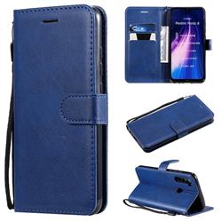 Retro Greek Classic Smooth PU Leather Wallet Phone Case for Mi Xiaomi Redmi Note 8 - Blue
