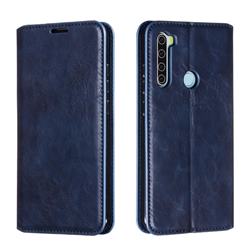 Retro Slim Magnetic Crazy Horse PU Leather Wallet Case for Mi Xiaomi Redmi Note 8 - Blue
