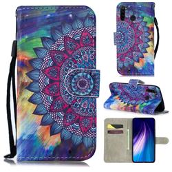 Oil Painting Mandala 3D Painted Leather Wallet Phone Case for Mi Xiaomi Redmi Note 8