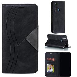 Retro S Streak Magnetic Leather Wallet Phone Case for Mi Xiaomi Redmi Note 8 - Black