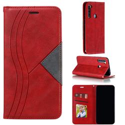 Retro S Streak Magnetic Leather Wallet Phone Case for Mi Xiaomi Redmi Note 8 - Red