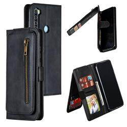 Multifunction 9 Cards Leather Zipper Wallet Phone Case for Mi Xiaomi Redmi Note 8 - Black