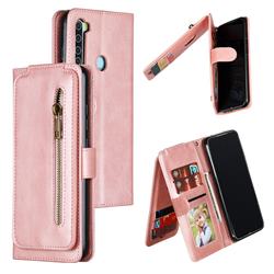 Multifunction 9 Cards Leather Zipper Wallet Phone Case for Mi Xiaomi Redmi Note 8 - Rose Gold
