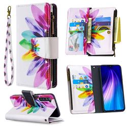 Seven-color Flowers Binfen Color BF03 Retro Zipper Leather Wallet Phone Case for Mi Xiaomi Redmi Note 8