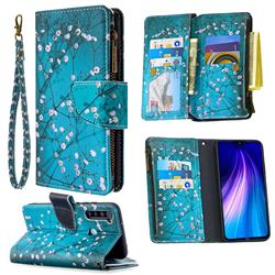 Blue Plum Binfen Color BF03 Retro Zipper Leather Wallet Phone Case for Mi Xiaomi Redmi Note 8