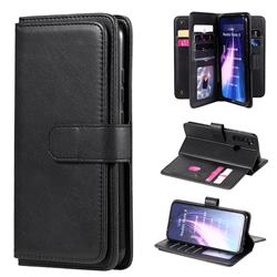 Multi-function Ten Card Slots and Photo Frame PU Leather Wallet Phone Case Cover for Mi Xiaomi Redmi Note 8 - Black