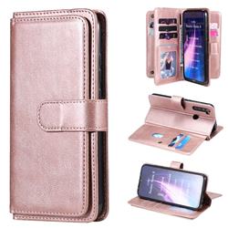 Multi-function Ten Card Slots and Photo Frame PU Leather Wallet Phone Case Cover for Mi Xiaomi Redmi Note 8 - Rose Gold
