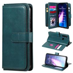 Multi-function Ten Card Slots and Photo Frame PU Leather Wallet Phone Case Cover for Mi Xiaomi Redmi Note 8 - Dark Green