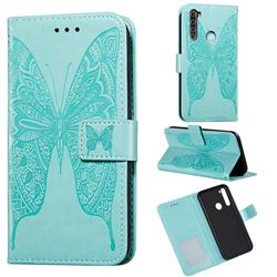 Intricate Embossing Vivid Butterfly Leather Wallet Case for Mi Xiaomi Redmi Note 8 - Green