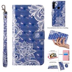 White Lace 3D Painted Leather Wallet Case for Mi Xiaomi Redmi Note 8