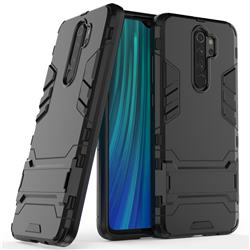 Armor Premium Tactical Grip Kickstand Shockproof Dual Layer Rugged Hard Cover for Mi Xiaomi Redmi Note 8 Pro - Black