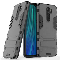 Armor Premium Tactical Grip Kickstand Shockproof Dual Layer Rugged Hard Cover for Mi Xiaomi Redmi Note 8 Pro - Gray