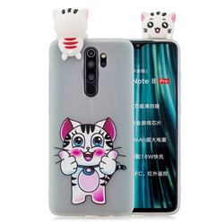 Cute Pink Kitten Soft 3D Climbing Doll Soft Case for Mi Xiaomi Redmi Note 8 Pro