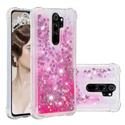 Dynamic Liquid Glitter Sand Quicksand TPU Case for Mi Xiaomi Redmi Note 8 Pro - Pink Love Heart