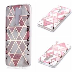 Pink Rhombus Galvanized Rose Gold Marble Phone Back Cover for Mi Xiaomi Redmi Note 8 Pro