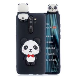 Blue Bow Panda Soft 3D Climbing Doll Soft Case for Mi Xiaomi Redmi Note 8 Pro