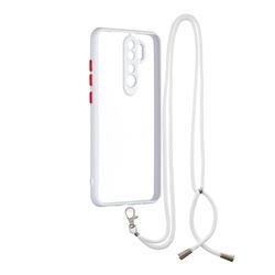 Necklace Cross-body Lanyard Strap Cord Phone Case Cover for Mi Xiaomi Redmi Note 8 Pro - White