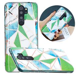 Green Triangle Painted Marble Electroplating Protective Case for Mi Xiaomi Redmi Note 8 Pro