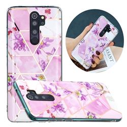 Purple Flower Painted Marble Electroplating Protective Case for Mi Xiaomi Redmi Note 8 Pro