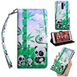 Eating Bamboo Pandas 3D Painted Leather Wallet Case for Mi Xiaomi Redmi Note 8 Pro