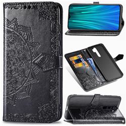 Embossing Imprint Mandala Flower Leather Wallet Case for Mi Xiaomi Redmi Note 8 Pro - Black