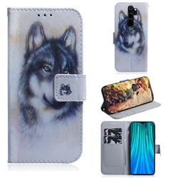 Snow Wolf PU Leather Wallet Case for Mi Xiaomi Redmi Note 8 Pro