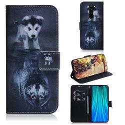 Wolf and Dog PU Leather Wallet Case for Mi Xiaomi Redmi Note 8 Pro