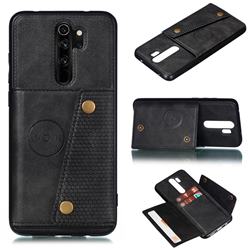 Retro Multifunction Card Slots Stand Leather Coated Phone Back Cover for Mi Xiaomi Redmi Note 8 Pro - Black