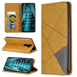 Prismatic Slim Magnetic Sucking Stitching Wallet Flip Cover for Mi Xiaomi Redmi Note 8 Pro - Yellow