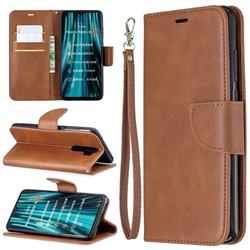 Classic Sheepskin PU Leather Phone Wallet Case for Mi Xiaomi Redmi Note 8 Pro - Brown