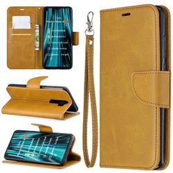Classic Sheepskin PU Leather Phone Wallet Case for Mi Xiaomi Redmi Note 8 Pro - Yellow