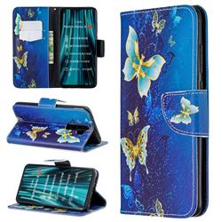 Golden Butterflies Leather Wallet Case for Mi Xiaomi Redmi Note 8 Pro