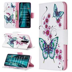 Peach Butterflies Leather Wallet Case for Mi Xiaomi Redmi Note 8 Pro