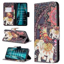 Totem Flower Elephant Leather Wallet Case for Mi Xiaomi Redmi Note 8 Pro