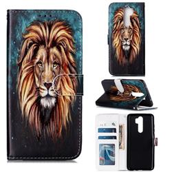 Ice Lion 3D Relief Oil PU Leather Wallet Case for Mi Xiaomi Redmi Note 8 Pro
