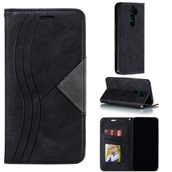 Retro S Streak Magnetic Leather Wallet Phone Case for Mi Xiaomi Redmi Note 8 Pro - Black
