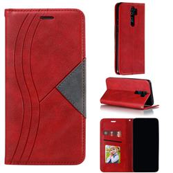 Retro S Streak Magnetic Leather Wallet Phone Case for Mi Xiaomi Redmi Note 8 Pro - Red