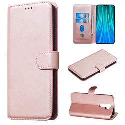 Retro Calf Matte Leather Wallet Phone Case for Mi Xiaomi Redmi Note 8 Pro - Pink