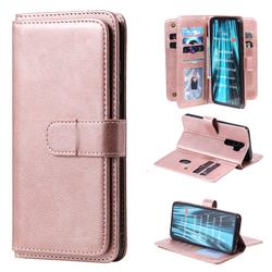 Multi-function Ten Card Slots and Photo Frame PU Leather Wallet Phone Case Cover for Mi Xiaomi Redmi Note 8 Pro - Rose Gold