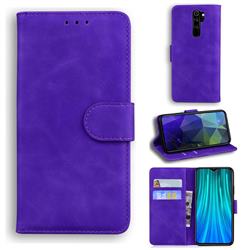 Retro Classic Skin Feel Leather Wallet Phone Case for Mi Xiaomi Redmi Note 8 Pro - Purple