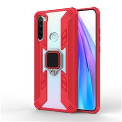 Predator Armor Metal Ring Grip Shockproof Dual Layer Rugged Hard Cover for Mi Xiaomi Redmi Note 8T - Red