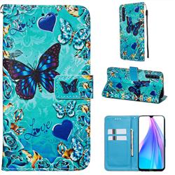 Love Butterfly Matte Leather Wallet Phone Case for Mi Xiaomi Redmi Note 8T