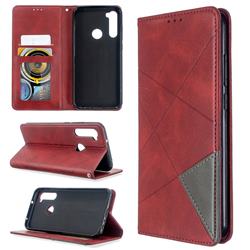 Prismatic Slim Magnetic Sucking Stitching Wallet Flip Cover for Mi Xiaomi Redmi Note 8T - Red