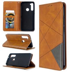 Prismatic Slim Magnetic Sucking Stitching Wallet Flip Cover for Mi Xiaomi Redmi Note 8T - Yellow